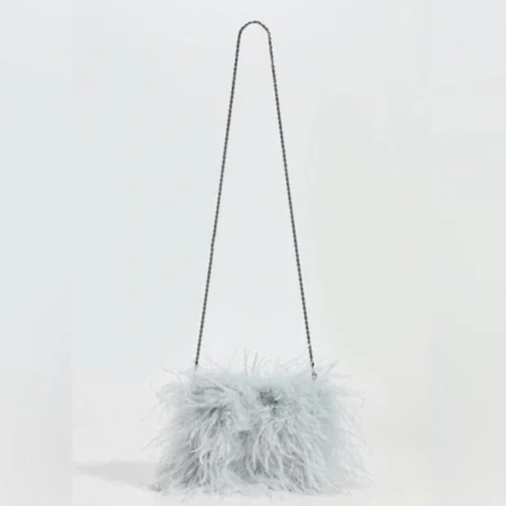 Loeffler Randall Zahara Feather Clutch Bag NWT
